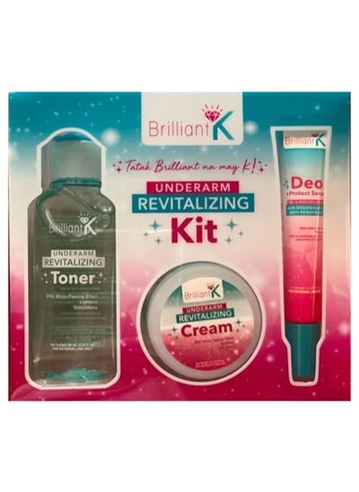 Buy K Underarm Revitalizing Kit, Ultimate Solution for Dark Underarms and Chicken Skin, Set Includes Underarm Cream 10g, Deo Protect Serum 10g, Toner 60ml. in UAE