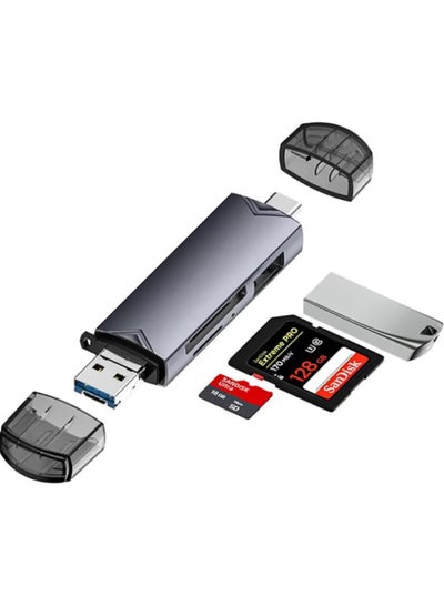 اشتري قارئ بطاقة الذاكرة الرقمية المؤمنة الناقل التسلسلي العام جيم 6 في 1 OTG محول الذاكرة USB موصل USB 3.0 ج مايكرو USB دعم التنمية المستدامة / SDXC / SDHC / الوسائط المتعددة / RS-MMC / UHS-I متوافقة مع ما في الامارات