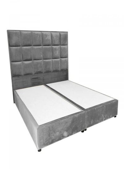 Buy Lolo | Velvet Bed Frame - Grey in Saudi Arabia