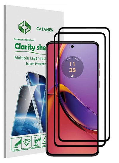 Buy 2 Pack For Motorola Moto G84 Screen Protector 9H Hardness Scratch Resistance Screen Protector 3D Tempered Glass Film Ultra HD Easy Install Case Friendly Glass in UAE