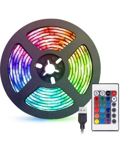 Buy LED Light Strip 2M USB RGB Waterproof Decoration Lighting with Remote Control for Bedroom Kitchen Hotel Home TV Back (Color Changing) in UAE