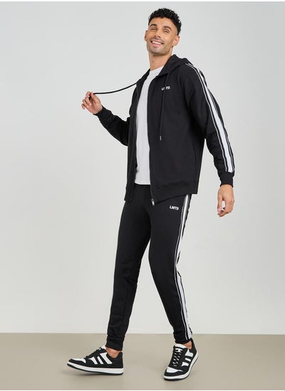 Buy Contrast Print Hooded Zip Through Terry Tracksuit in Saudi Arabia