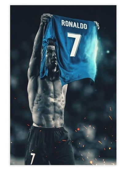 Buy Ronaldo Poster Soccer Poster frame Bedroom Wall Decor Photo Picture Office Home in Saudi Arabia