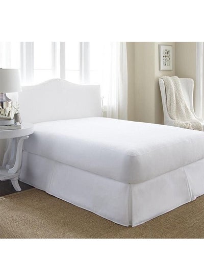 Buy Waterproof mattress protector, single size, 25+100x200 cm, cotton, white, from Shehrazad in Egypt