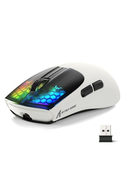 Buy X5 Wireless Gaming Mouse with Tri-Modes BT 5.1/2.4Ghz/USB-C,Lightweight 49g,PAW3212 Optical Sensor,Rechargeable Battery,RGB LED Honeycomb Mice for PC/Tablet/Desktop/Office/Games in Saudi Arabia