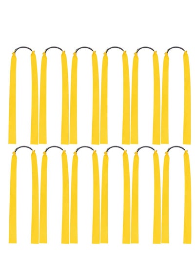 اشتري Flat Slingshot Rubber Bands, 12 Pcs 0.75mm Thickness Folding Yellow Flat Elastic Band, Replacement High Elastic Rubber, Latex Flat Rubber Bands for Slingshot Catapult في السعودية