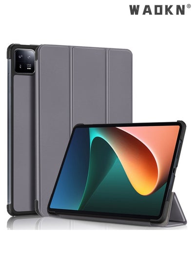 Buy Case for Xiaomi Pad 6 / Xiaomi Pad 6 Pro 2023, Slim Lightweight Hard Shell Cover with Three fold Stand, with Auto Sleep Wake Anti-scratch Smart Protective Cover (Gray) in UAE