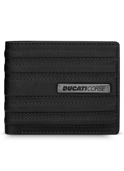 Buy Ducati Corse Linea Black Genuine Leather Wallet For Men - DTLGW2200101 in UAE