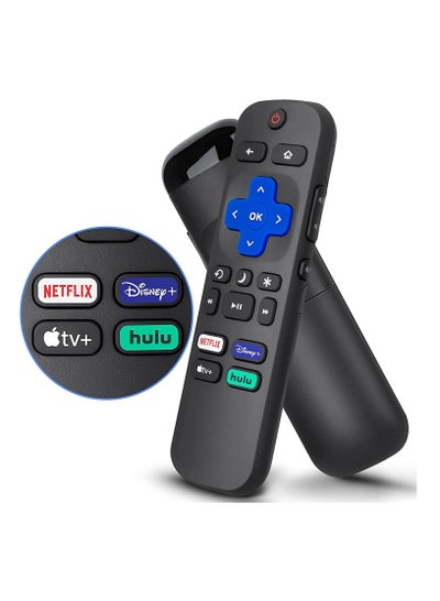 اشتري Replacement Remote for Roku TCL, JVC, RCA, Magnavox, Sanyo, LG, Haier Roku TVs, with TV, Netflix, Disney, Hulu Buttons في السعودية