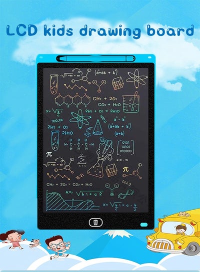 Buy LCD Writing Tablet for Kids, 12 Inch Colorful Doodle Board Drawing Pad, Erasable Electronic Painting Pads, Reusable Writing Pad, with Lock Function Educational Toy Gift for Girls Boys Toddlers (Blue) in Saudi Arabia