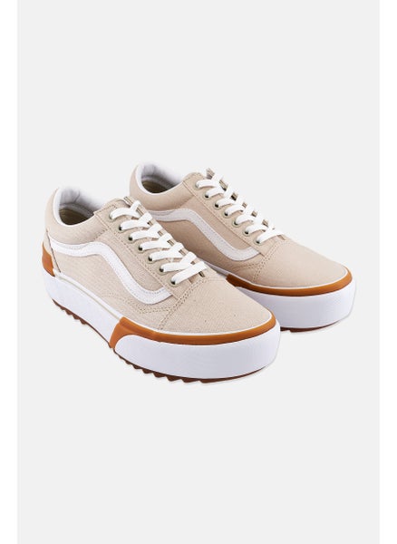 اشتري Women Old Skool Stac Lace Up Casual Shoes, Beige في الامارات