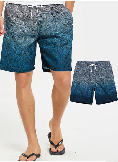 Buy Men's Speedo Fitness Quick Drying Shorts, Printed Gradient Beach Shorts, with Pocket, Home Wear Shorts in Saudi Arabia