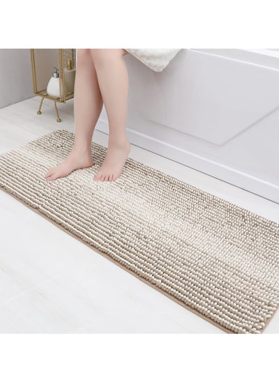 Buy Luxury Bathroom Mat Rug, Extra Soft and Absorbent Microfiber Bath Mat Rug, Non, slip Plush Shaggy Bath Carpet, Machine Wash Dry , Brown 50x120cm. in Saudi Arabia