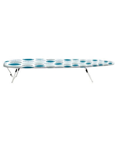 اشتري Table Top Mesh Ironing Board Multicolour Ironing Table With Iron Holder Foldable And Adjustable 77x31x12cm في الامارات