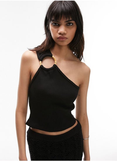 اشتري Ring Detail Ribbed Crop Top في السعودية