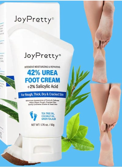 اشتري 50g Urea Foot Cream Hand and Foot Cream Lotion 42% Urea Cream with 2% Salicylic Acid Urea Cream for Rough Thick dry and Cracked Skin Moisturizing Repairing Callus Remover في الامارات