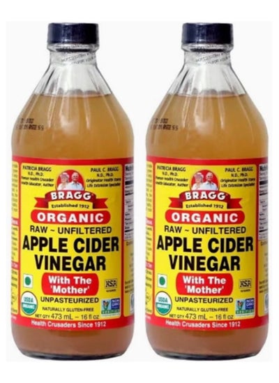 اشتري 2 Count Organic Apple Cider Vinegar With the Mother 473ml في الامارات