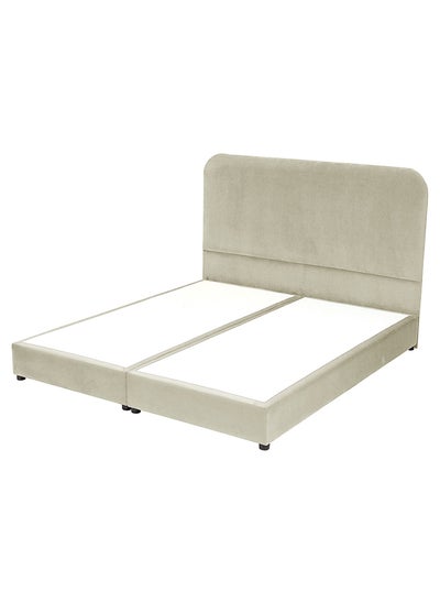 Buy Leen | Velvet Bed Frame - Beige in Saudi Arabia