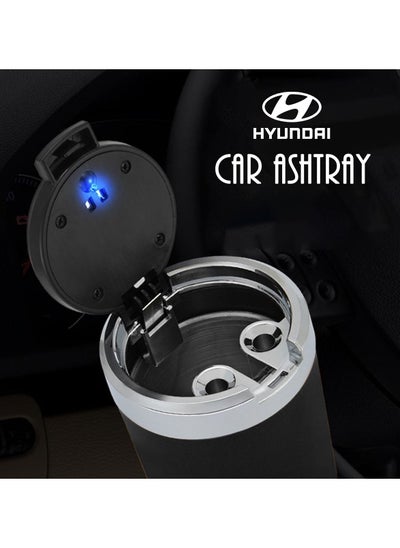 Buy Hyundai - Car Ashtray With Led Lights With Cover Creative Personality Covered Auto Supplies - 1 Pc in Saudi Arabia