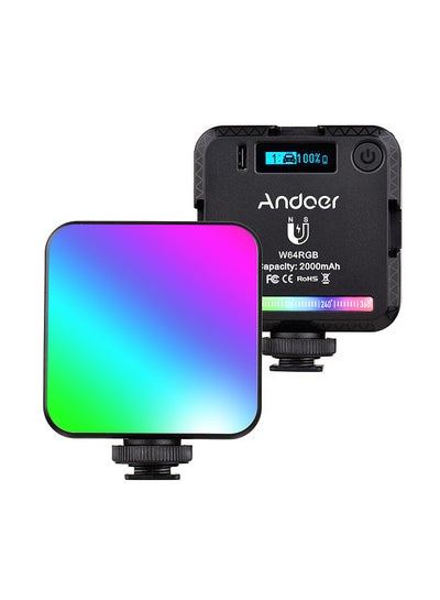 اشتري Andoer W64RGB Mini RGB LED Video Light Rechargeable Photography Fill Light CRI95+ 2500K-9000K Dimmable 20 Lighting Effects في السعودية