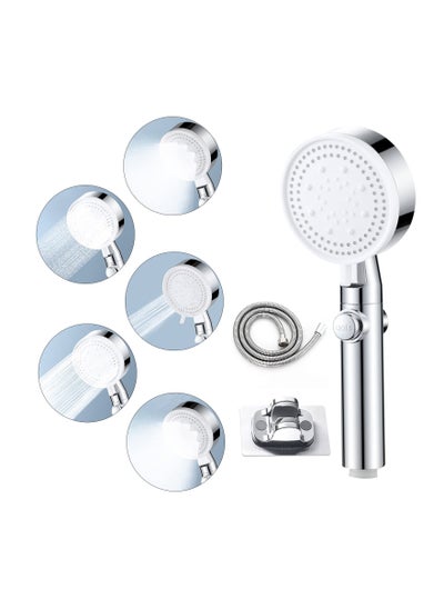 Buy Handheld Shower Head High Pressure Shower Head with ON/OFF Pause Switch, Powerful 5 Shower Spray Modes Shower Wand with Hose and Bracket, Detachable Shower Accessories in Saudi Arabia