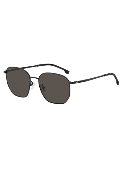 Buy Men's UV Protection Rectangular Shape Titanium Sunglasses BOSS 1673/F/SK GREY 49 - Lens Size: 49.2 Mm - Mtt Black in Saudi Arabia