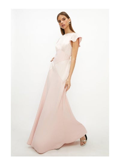 Buy Satin Mix Seamed Maxi Dress in Saudi Arabia