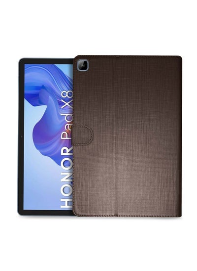 Buy Honor Pad X8 10.1 Inch 2022 / Pad X8 Lite 9.7 Inch 2022 - ASN Love Series PU Leather Magnetic Closure Flip Case Cover - Dark Brown in Saudi Arabia