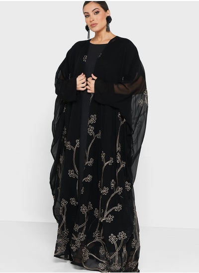 Buy Cape Sleeve Embroidered Abaya in UAE