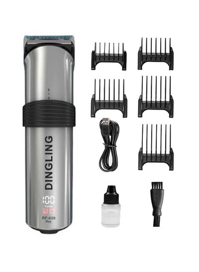 Buy Professional Electric Hair Clipper with Blade Men's Hair Trimmer RF-609PRO Silver in Saudi Arabia