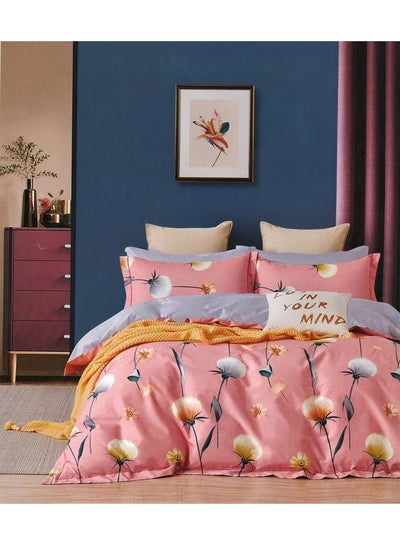 Buy king bed 3 items bed sheet set 1x240x260 + 2x70x50 Pink in Egypt