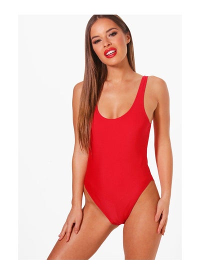 Buy Petite Basic Red Swimsuit in Saudi Arabia