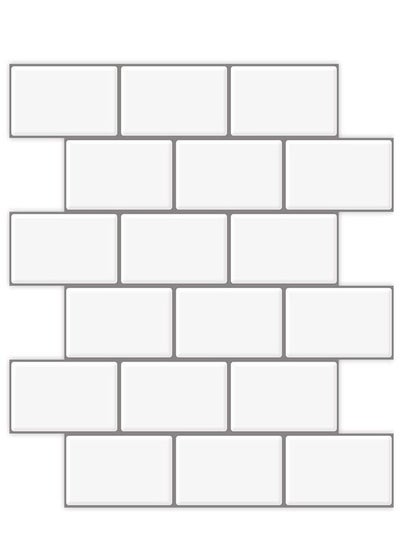 اشتري 10-Sheet White Subway Tiles Peel and Stick Backsplash في الامارات