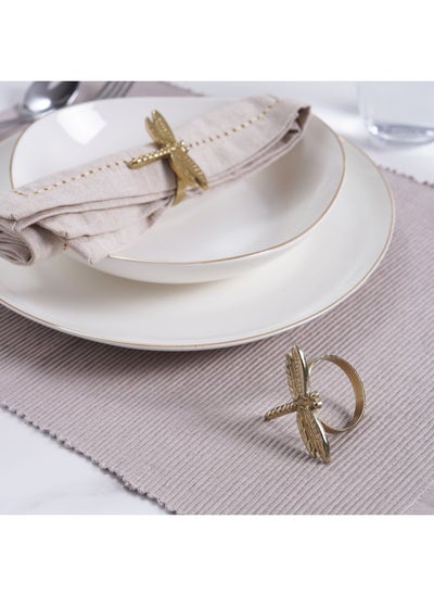 اشتري Dragonfly Set of 2 Metal Napkin Ring 6.3x5.8x3.8cm- Gold في الامارات