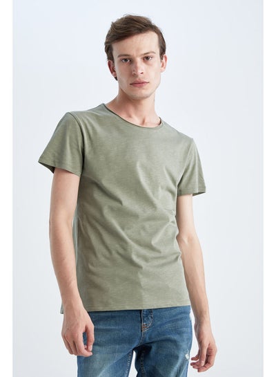 Buy Man Slim Fit Crew Neck Short Sleeve Knitted T-Shirt in Egypt