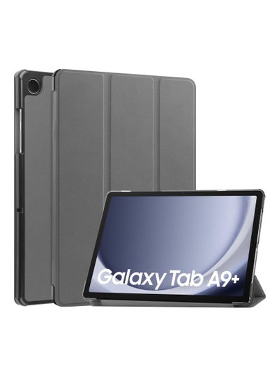 Buy Trifold Smart Cover Protective Slim Case for Samsung Galaxy Tab A9 Plus Grey in Saudi Arabia