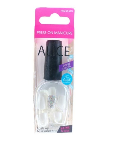 Buy PRESS ON MANICURE NO GLUE NEEDED NAILS 24PCS OFF WHITE in Egypt