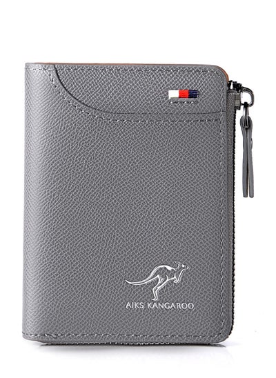 Buy Men's RFID Blocking Leather Wallet Credit Card ID Holder Zipper Purse Waterproof in Saudi Arabia