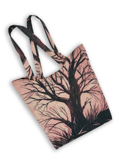 Buy Barren tree casual printed linen tote bag W230002B in Egypt