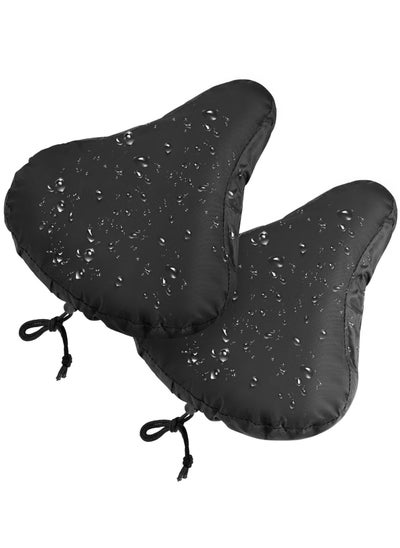 Buy Bike Seat Cover, 2 pcs Waterproof Bicycle Cushion Saddle Cover with Drawstring, Rain Dust Protective Protector Accessories for Women Men City Road/Casual Outdoor in Saudi Arabia