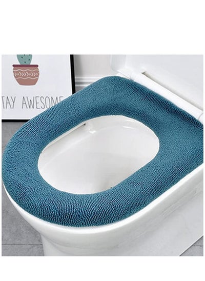 Buy Toilet Seat Cover Warm Plush Washable Thicken Pads Mat,Toilet Seat Cover Pads, Soft Universal Toilet Seat Cover Pads, Stretchable Washable Toilet Seat Cover Pads,Easy Installation Cushion Lid Covers in Saudi Arabia