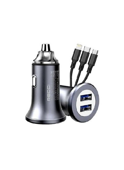 Buy Recci 3 IN 1 CABLE CAR CHARGER KIT - Black in Egypt