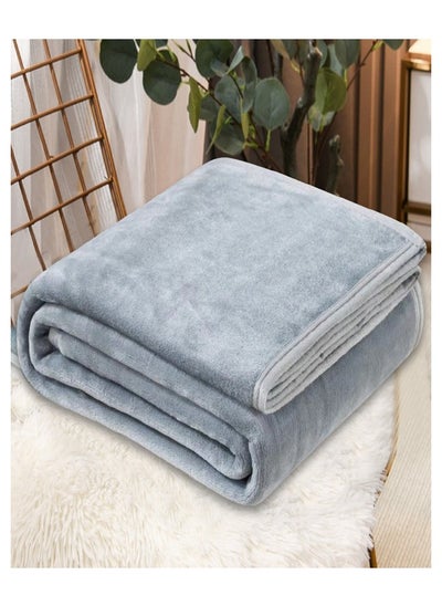 Buy Plain Velvet Blanket for Air Conditioning and Winter Bliss - Ideal for Home, Travel, and More (200x230cm) in UAE