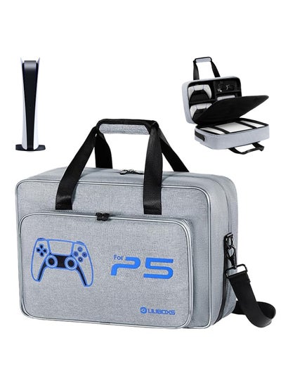 Buy Travel Storage Cross Bag For PS5 Luxury Waterproof Shoulder Bag For Playstation 5 Console & Accessories Storage Organizer Grey. in UAE