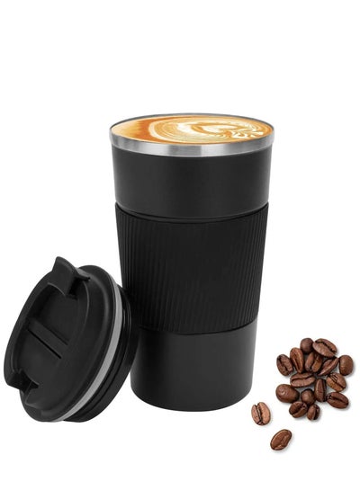 Buy Coffee Mug, 510ml Stainless Steel Vacuum Travel Coffee Mug Leak Proof with Screw Cap Double Wall Reusable Coffee Mug for Cold and Hot Drinks in Saudi Arabia