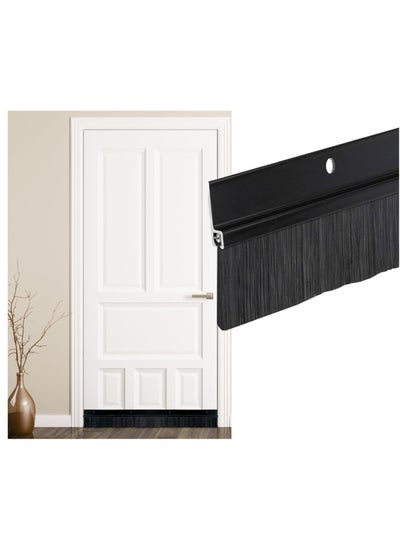 اشتري Door Bottom Seal Brush Black 120Cm With Screw Under Door Seal For Exterior/Interior Doors Door Seal Sound Proof Under Door Draft Blocker Dust And Noise Repellent في الامارات