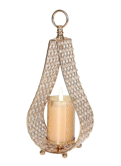 Buy Sorema Candle Holder, Gold & Clear– 19x50 cm in UAE