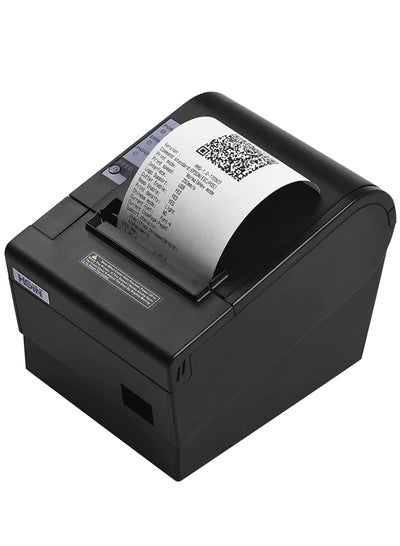 Buy Receipt Printer, 80mm Thermal Receipt Printer with Auto Cutter USB Ethernet Interface Receipt Receipt Printing Compatible with ESC/POS Print Commands for Supermarket Stores in UAE