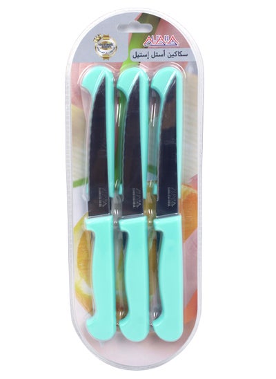 Buy 6 Pieces Kitchen Knife Aqua and Silver in Saudi Arabia