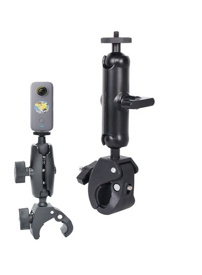 Buy Motorcycle Mount for Insta360 One X3 , One X2 ,One RS,One R,GoPro Hero, Double Ball Handlebar Mount for Action Camera (Black) in Saudi Arabia
